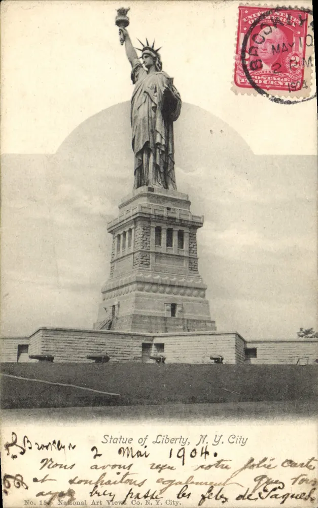 Statue of Liberty, N.Y. City — Ansicht von Brooklyn — National Art Views Co. N.Y. City, Nr. 15 - Vorderseite