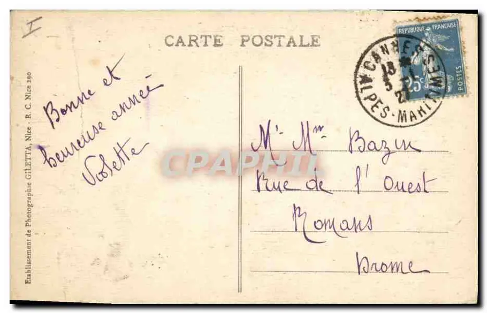 CANNES - Ausblick vom Île Sainte-Marguerite — Édition Gilletta, n° 632 - Rückseite