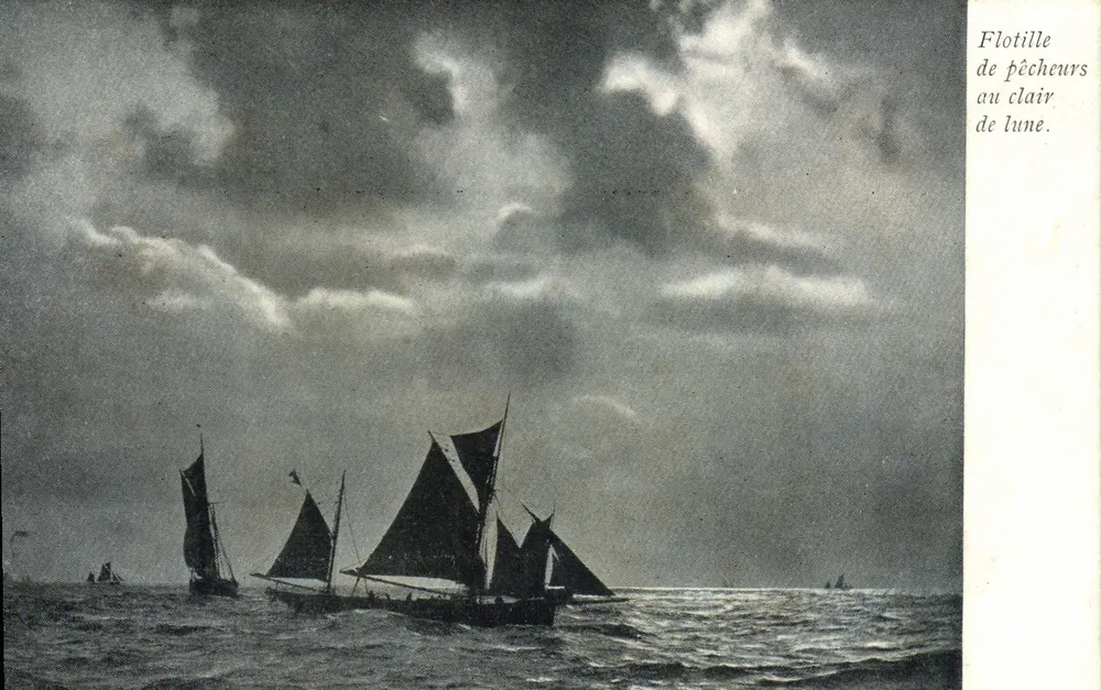 Fischflotte unter dem Mondlicht — Raphael Tuck & Söhne, Paris, Serie 288 - Vorderseite