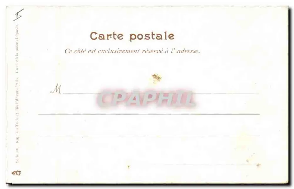 Fischflotte unter dem Mondlicht — Raphael Tuck & Söhne, Paris, Serie 288 - Rückseite