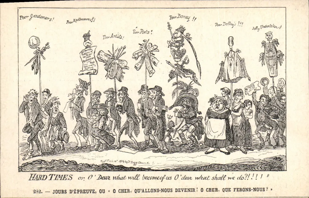 Jours d'épreuve — Caricature de la misère en 1914 — Édition H. Lanore-Aurillac - Frente