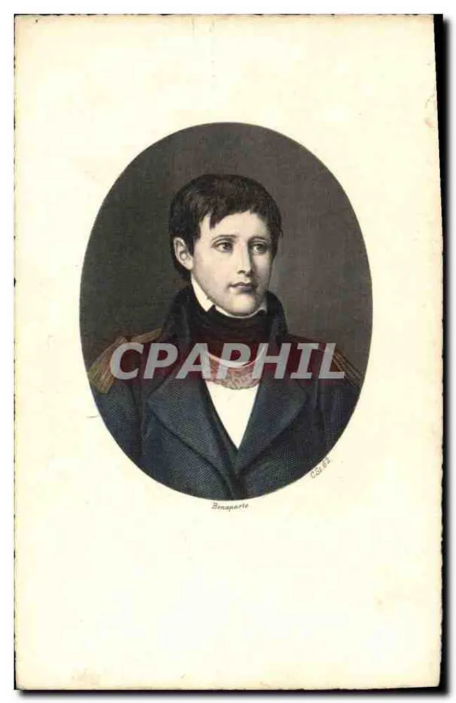 Retrato de Napoleão Bonaparte — jovem — gravura da série 'Bonaparte' n° 62 - Frente