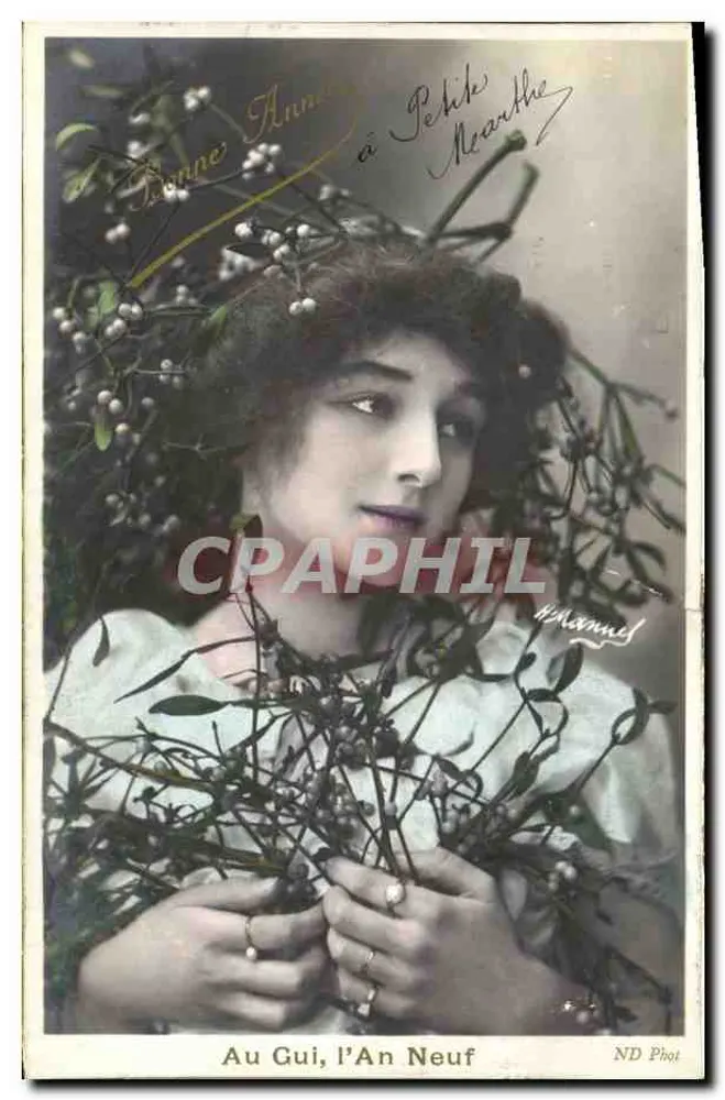 Frau mit Efeu — Au Gui, l'An Neuf — ND Phot - Vorderseite