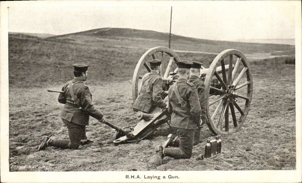 R.H.A. Laying a Gun — Verleger: E. W. P. K. Polden & Co. — Wellington-Serie - Vorderseite