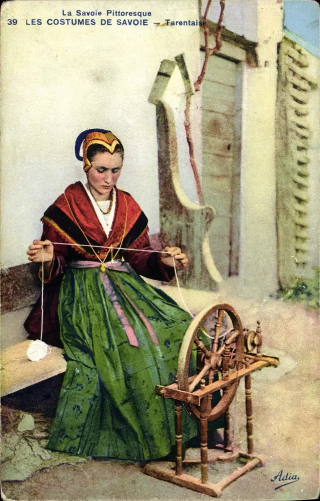 Mulher tarentaise em traje tradicional — A Saboia Pitoresca, n°39 — Adia - Frente