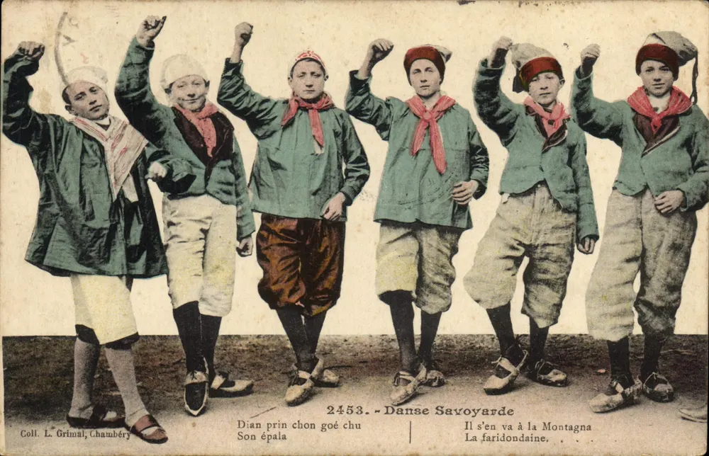 Dança Savoyarda — Dian prin chon goé chu Son épala — Coleção L. Grimal, Chambéry, n° 2453 - Frente