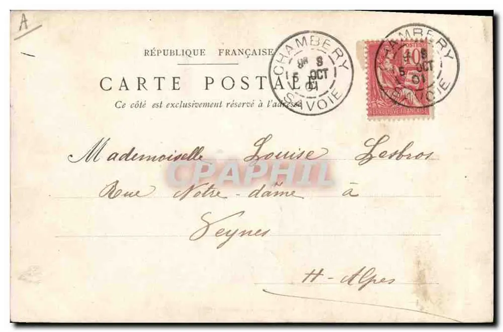 Menina de Tarentaise (Savoie) — Fotografia Vulliory, Número 3 — Imp. F. Ducloz, Chambéry - Verso