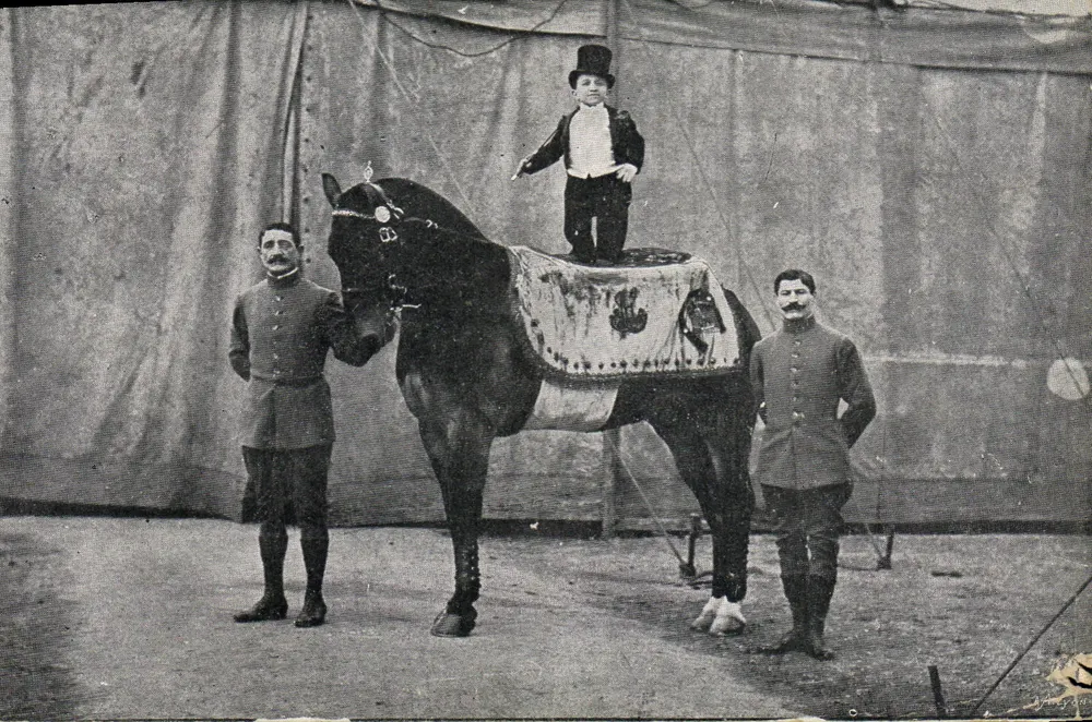 Petit acrobate sur cheval — scène de cirque — éditeur imprimeur non visible - Awers