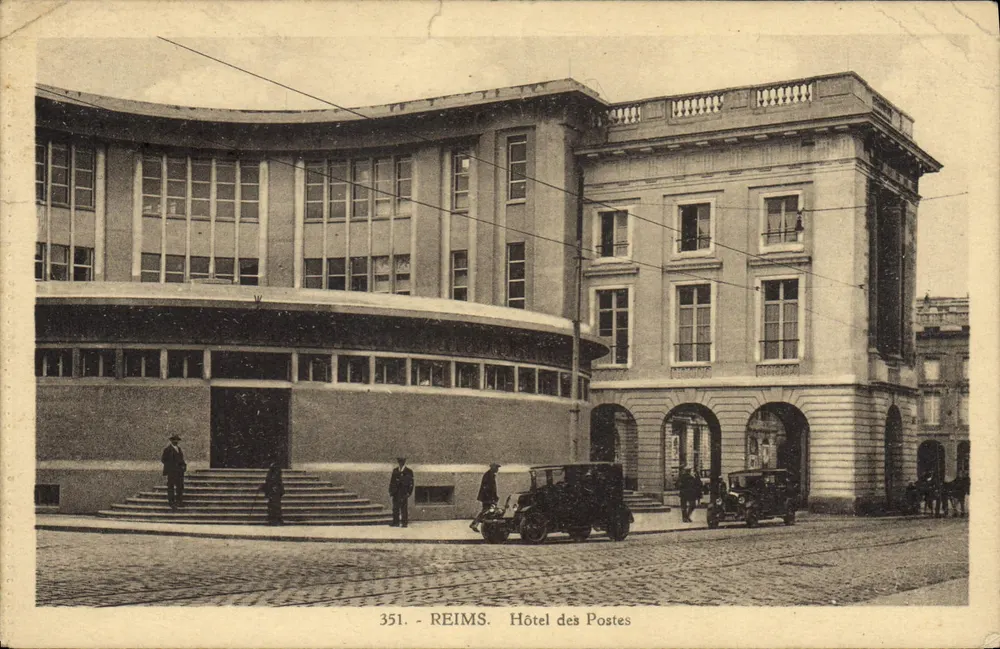 Reims — Hôtel des Postes — Éditeur Polin, n° 351 - Frente