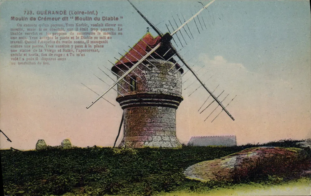 Guérande (Loire-Inf.) — Moulin de Créméur genannt "Moulin du Diable" — F. Chapeau, Verlag, Nantes - Vorderseite