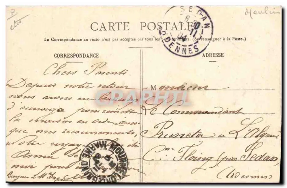 Camp de Châlons — Das Alte Mühle — Fotografie Locart, Mourmelon - Rückseite