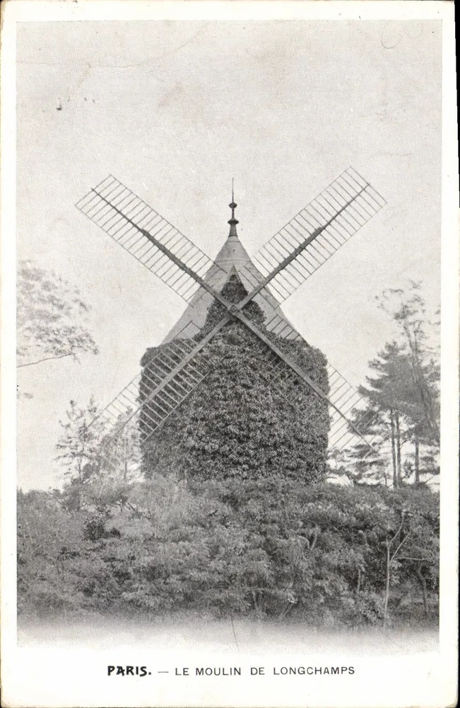 Paris — O Moulin de Longchamps — editor não identificado, número de série não visível - Frente