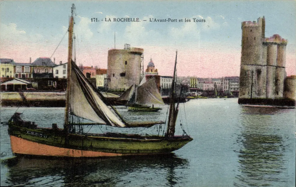 La Rochelle — Der Vorhafen und die Türme — J. Nozais, Nantes - Vorderseite