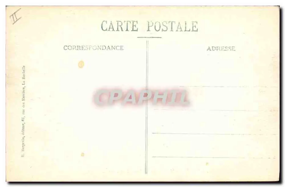 Royan - Abfahrt eines Bootes am Abend - H. Bergévin, Verleger, La Houssière - Rückseite