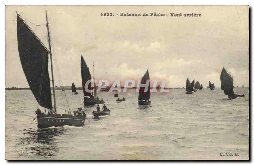 मछली पकड़ने वाले जहाज - पीछे की ओर हवा - 1921 - कलेक्शन E. H. - आगे
