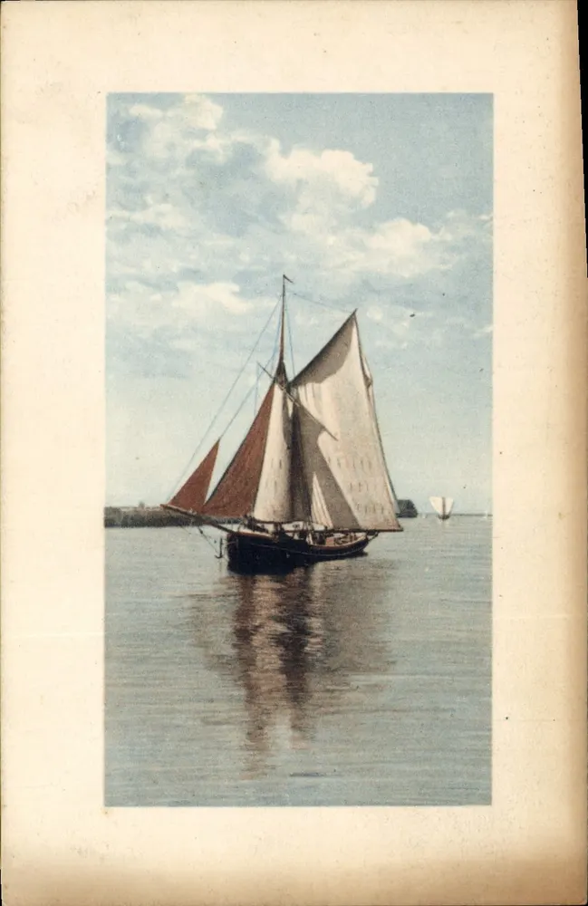 Embarcação a vela — vista marítima — W.D.B. 587 - Frente