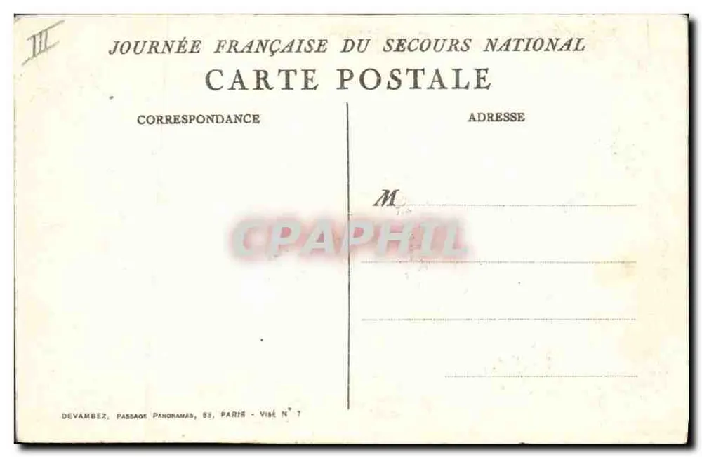 Ländliche Szene — Bleistiftzeichnung — Devambaz, Paris, N°7 - Rückseite