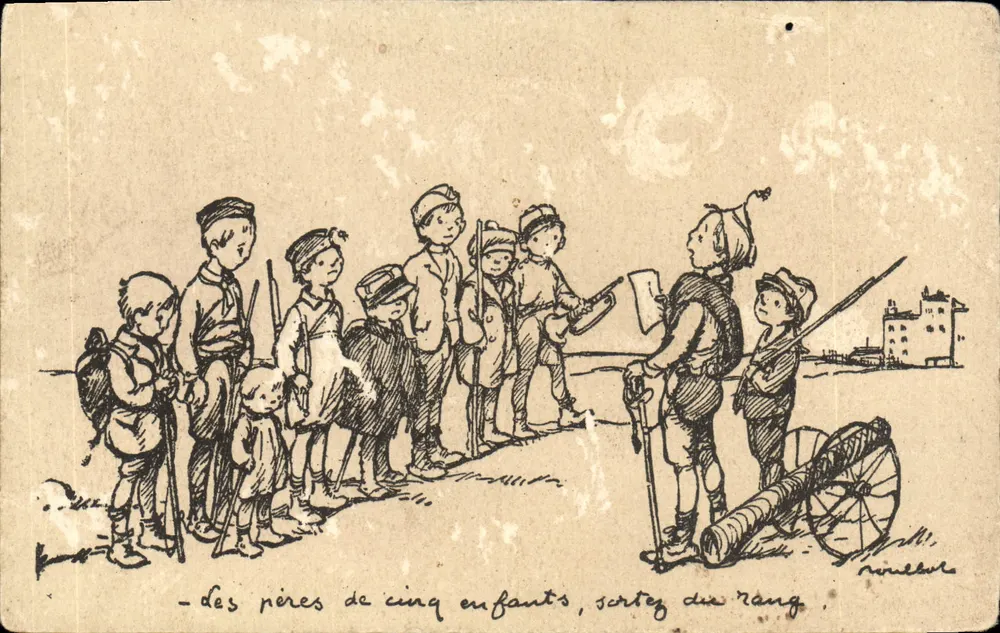 Väter von fünf Kindern, treten aus der Reihe — Poulbot, Nr. 61 - Vorderseite