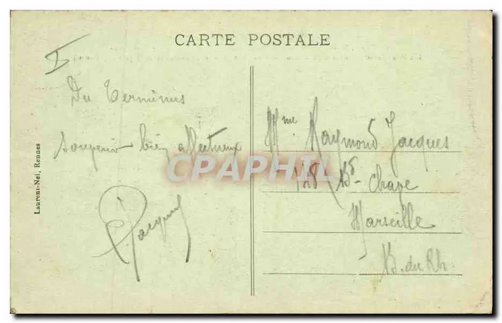 Carnac - Os Alinhamentos do Ménech — editor Laurent-Nel, n° 930 - Verso