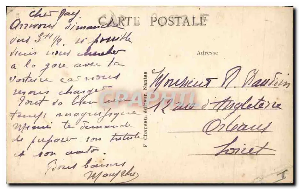 Le Croisic (Loire-Inf.) — Der Menhir von Pierre-Longue — F. Chapeau, Nantes, n°40 - Rückseite