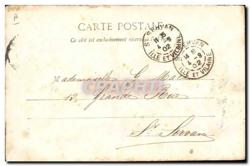 Trajes Normandos — Região de Bernay, 1830 a 1840 — Papelaria A. Renard, Poul-Audemer - Verso