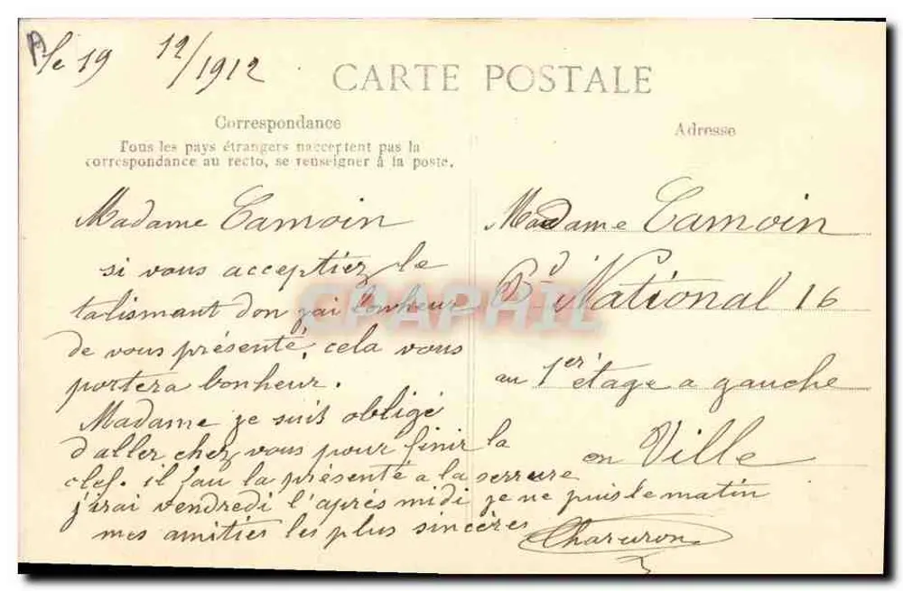 Homem em traje de festa cumprimentando — com gui — editor E.P.D. n° 9044 - Verso