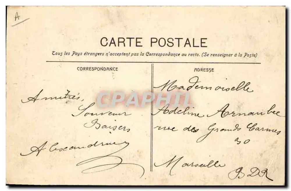Toulon 54 - A Postagem — Edição Clavel, Toulon - Verso