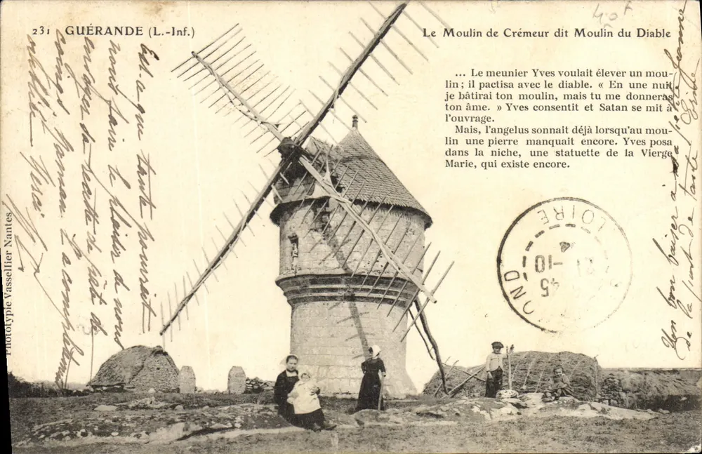 Guérande (L.-Inf.) — Der Mühle von Crémieux genannt Mühle des Teufels — Phototypie Vassellier Nantes - Vorderseite