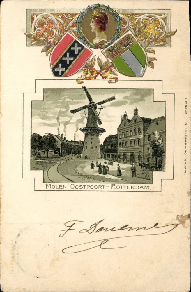 Molen Oostpoort — Rotterdam — éditeur J. G. Vlieger - Vorderseite