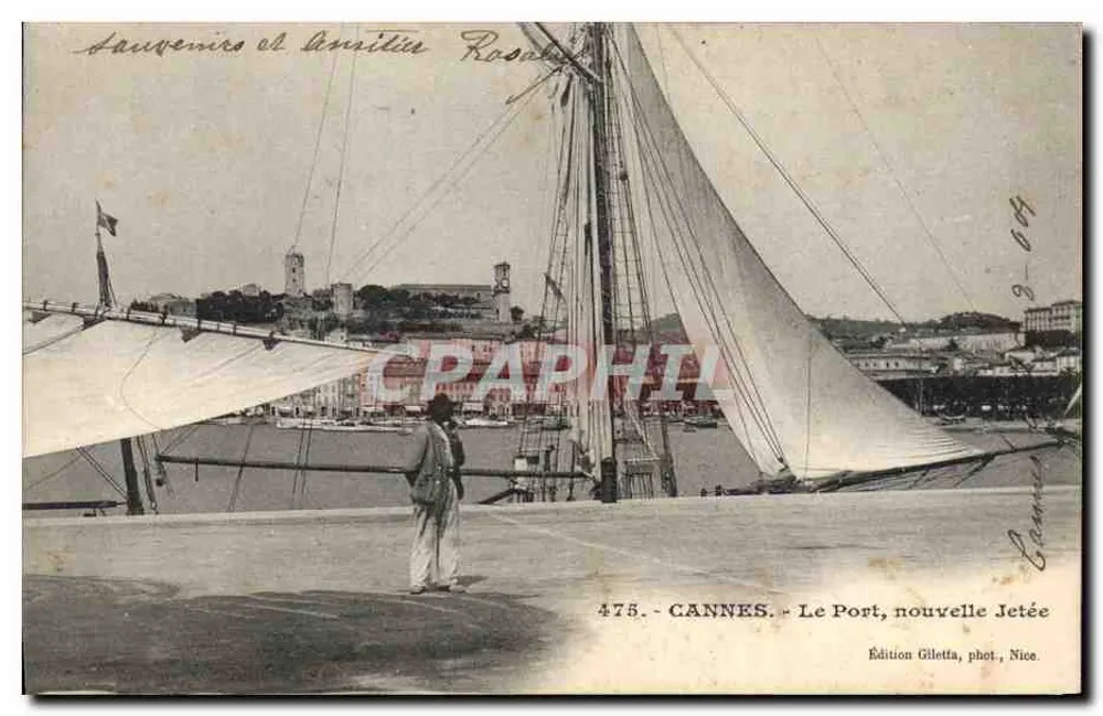 CANNES - Der Hafen, neue Damm — Édition Giletta, Nice, n° 478 - Vorderseite