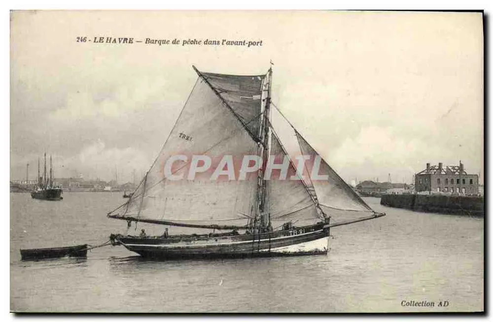 Le Havre — Fischerboot im Hafen — Sammlung AD - Vorderseite