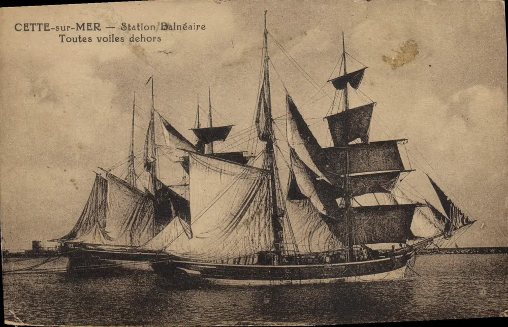 CETTE-sur-MER — Badeort — Alle Segel gehisst — Verlag P. H. - Vorderseite