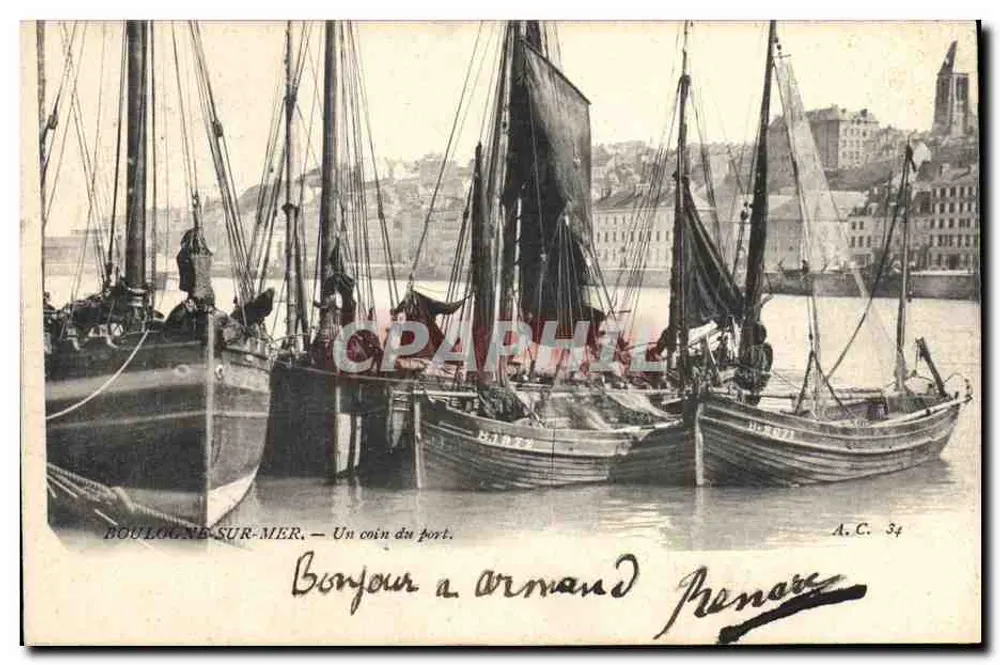 Boulogne-sur-Mer — Eine Ecke des Hafens — A.C. 34 - Vorderseite