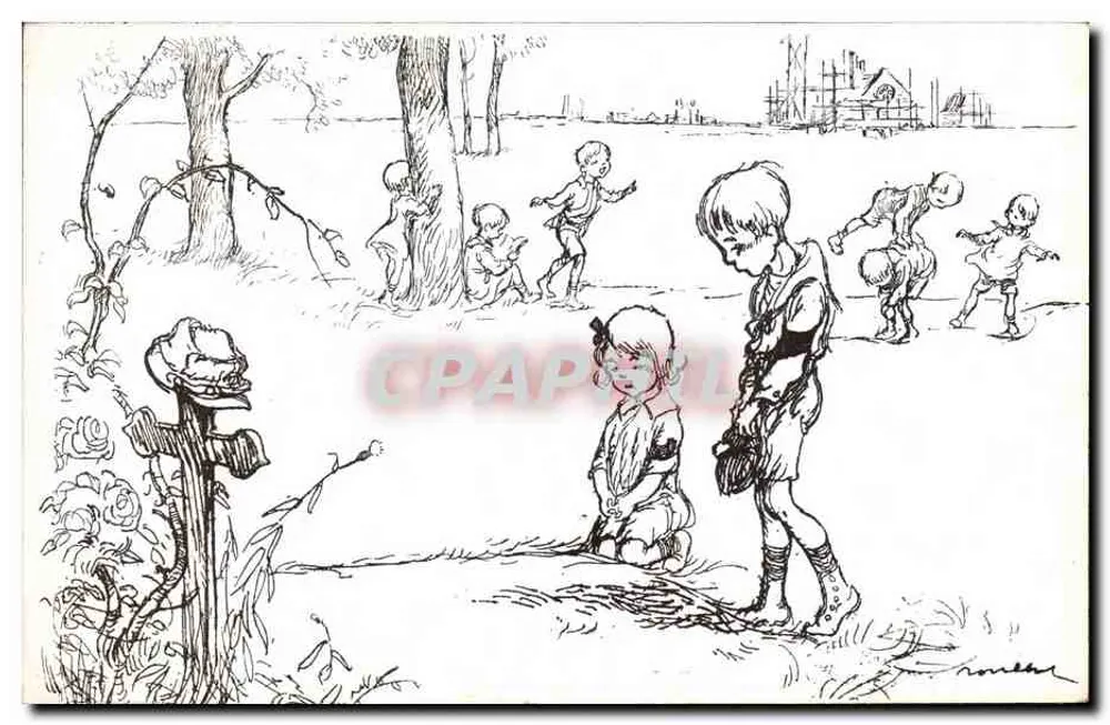 Kinder, die im Park spielen — Orphelinat der Armee — Verlag: Devambez Gr. 1, Passage des Panoramas, Visé N°13 - Vorderseite