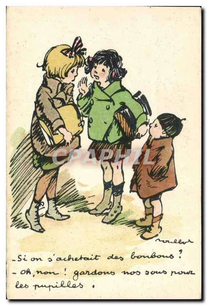 Kinder, die über ihre Spargelder sprechen — Henri Chachois, Paris - Vorderseite