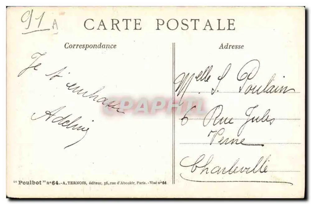 Kinder auf der Straße — Lebensszenen — Verlag Poulbot Nr. 64-A - Rückseite