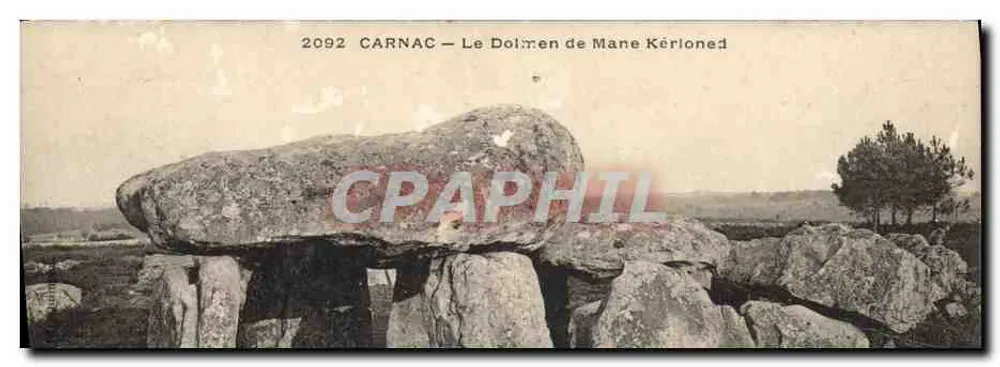 Carnac — O Dolmen de Mane Kérioned — Bilhete postal antigo n°2092 - Frente