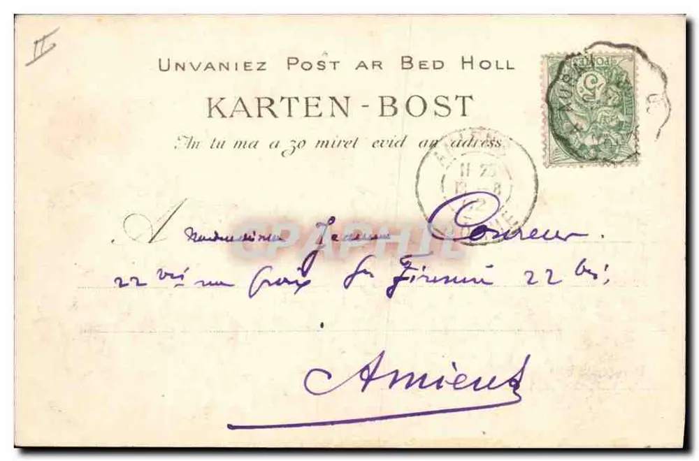 Carnac — O Dolmen de Mane Kérioned — Bilhete postal antigo n°2092 - Verso