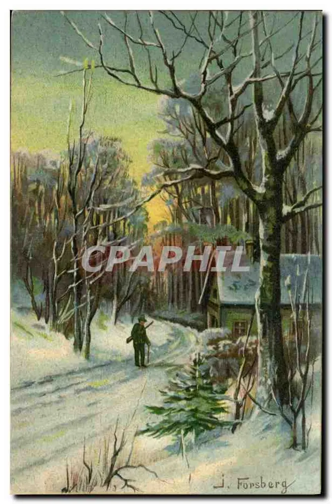 Winterlandschaft im Wald — J. Forsberg — Verlag nicht sichtbar - Vorderseite