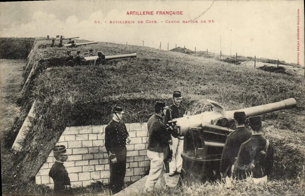 Französische Artillerie — Schnellfeuerkanone 95 — Fotograf Labouche Frères Toulouse - Vorderseite