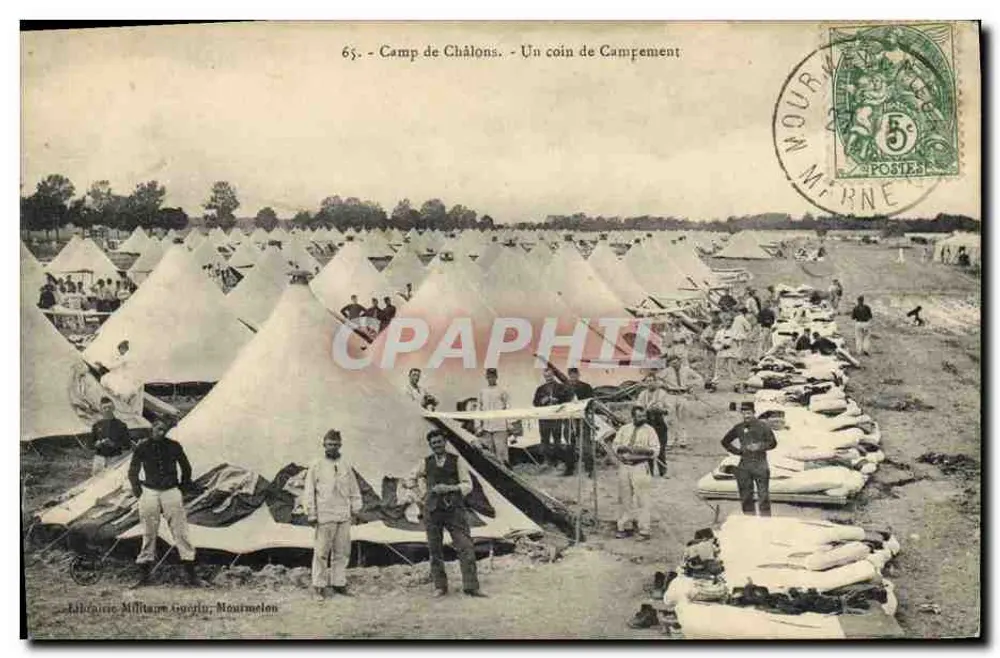 Camp de Châlons - Ein Eckchen des Lagers — Militärverleger Gourin, Mourmelon - Vorderseite