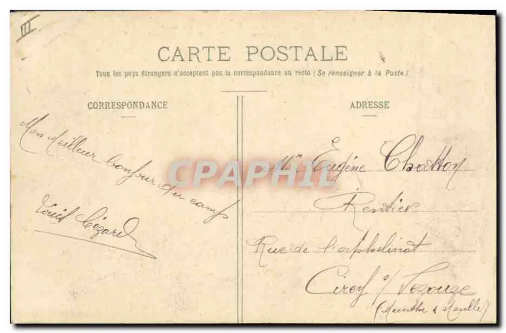 Camp de Châlons - Ein Eckchen des Lagers — Militärverleger Gourin, Mourmelon - Rückseite