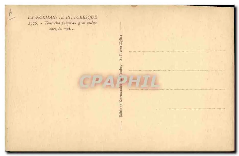 Stary mężczyzna przy krawędzi drogi — Wydawca: Éditions Normandie Goubeey — N° 2376 - Rewers