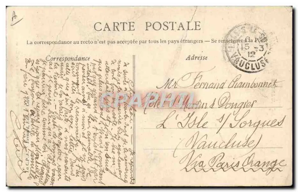Coiffes d'hier - Chennebourg — A Normandia é cortada na forma de gaïère, símbolo de seus destinos - Verso