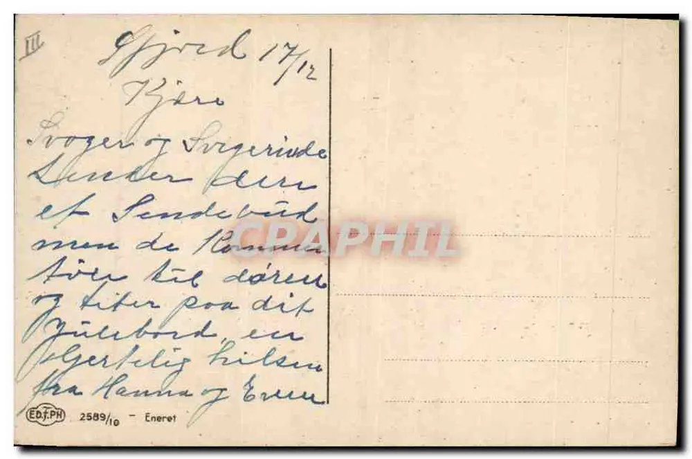 Família diante de uma janela — Natal — Editor Eneret, n° 2589/10 - Verso