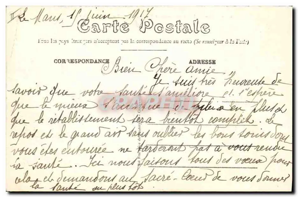 Le Mans — Hotel de Correos y Telégrafos y Bolsa de Comercio — Edición N.G. - Reverso