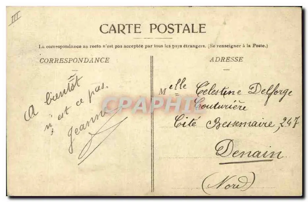 Roubaix — A Grande Posta — Editor Gant, n°16 - Verso