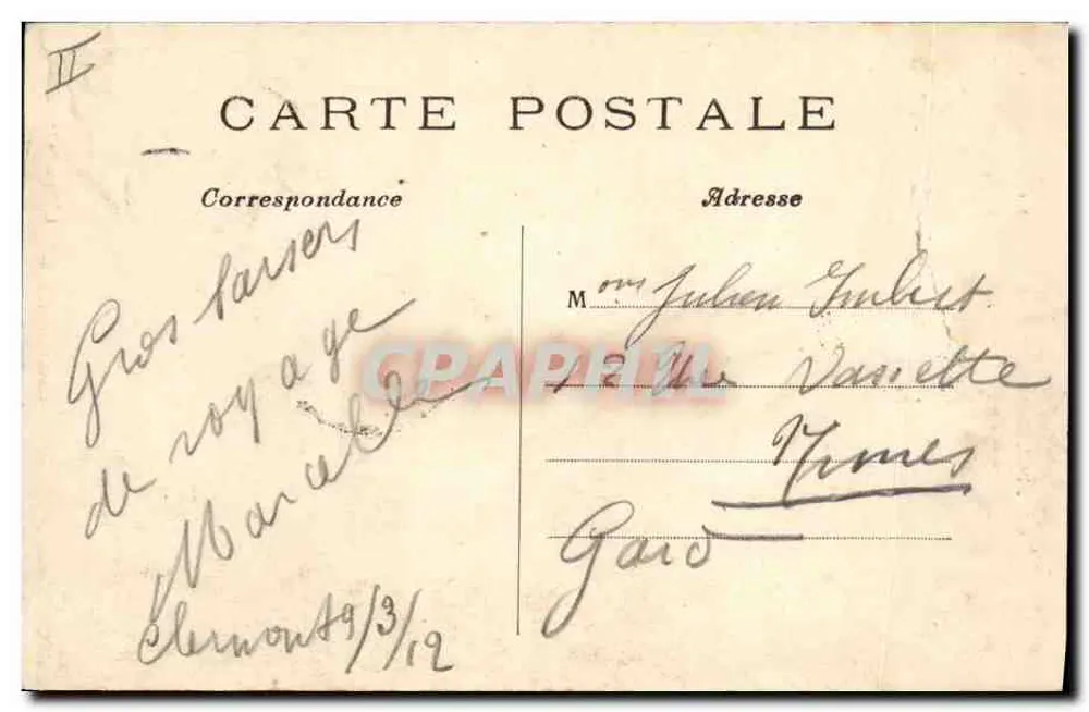 Clermont-Ferrand (Puy-de-Dôme) — La Poste, Télégraphe et Téléphone — L'Hirondelle, Paris - Rückseite
