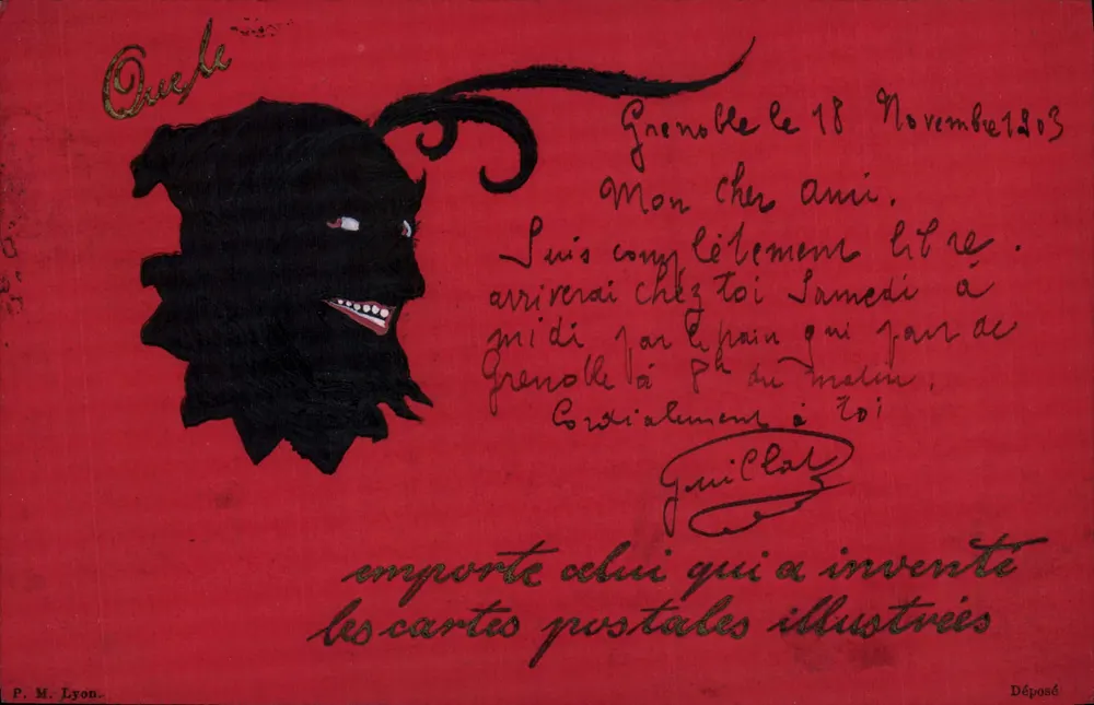 Démon noir — carte postale illustrée — P. M. Lyon, n° 1203 - Recto