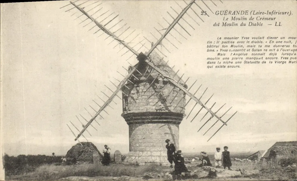Guérande (Loire-Inférieure) — Der Teufelsmühle, auch als Crèmeurmühle bekannt — LL - Vorderseite